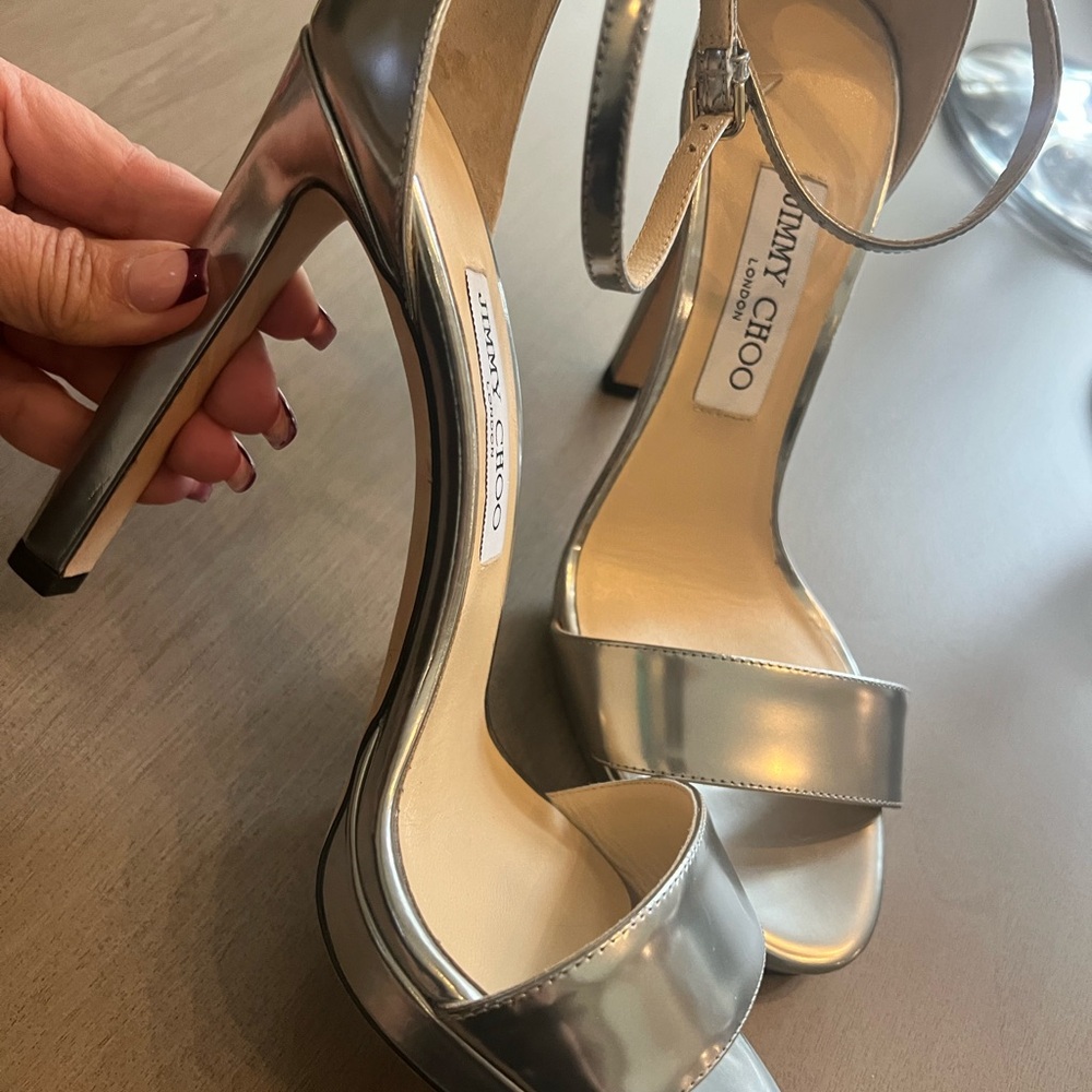 Jimmy choo Misty silver patten heels size 39